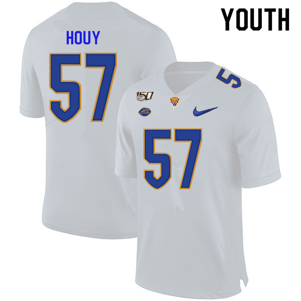 2019 Youth #57 Gabe Houy Pitt Panthers College Football Jerseys Sale-White